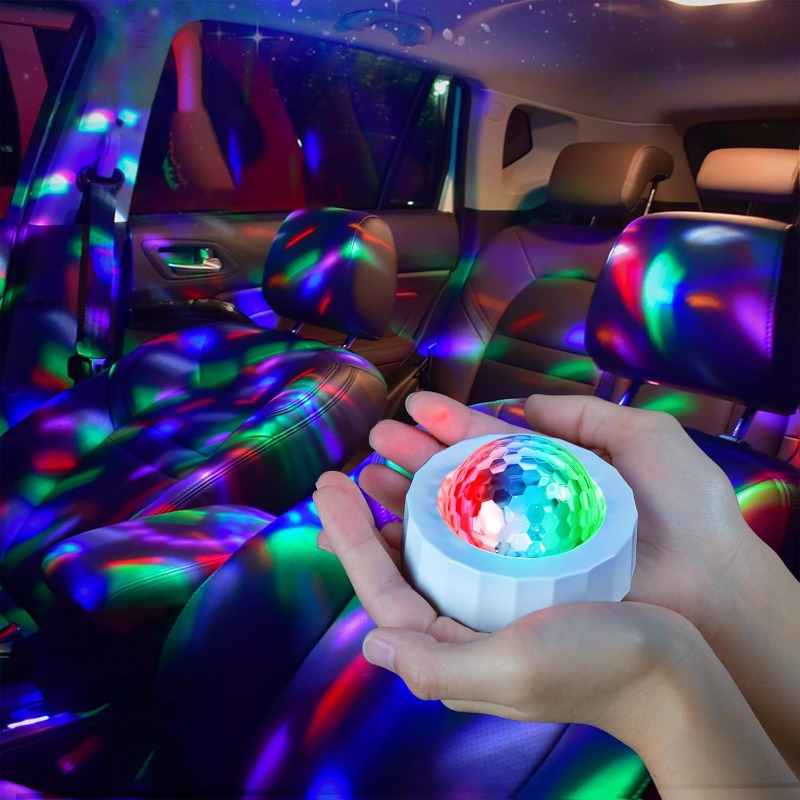 Audio Music Dj - Boule Disco de voiture, batterie Rechargeable,