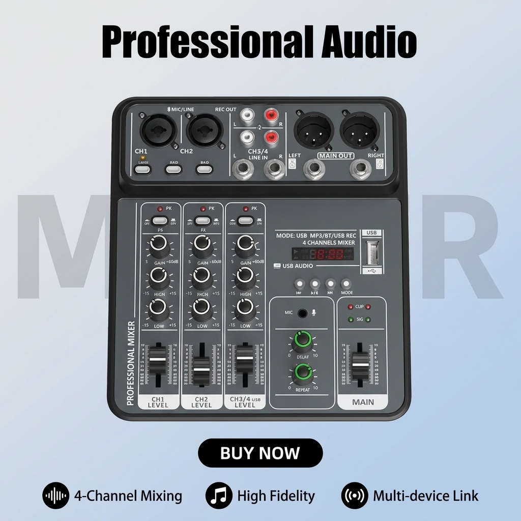 Audio Music Dj - Console de mixage audio professionnelle à