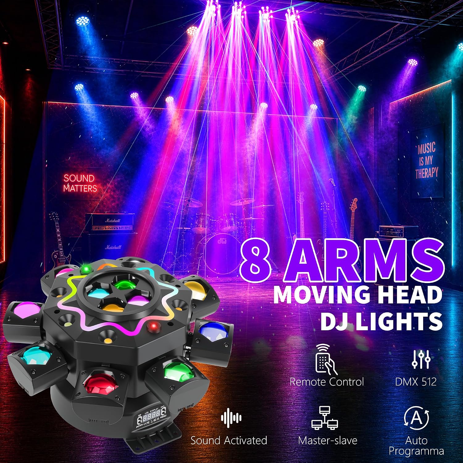 Projecteur de scène 200W à 8 b - Audio Music Dj avis et prix